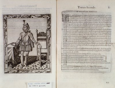 Hur man dansar capriola Dubbelsida av Le Gratie dAmore (Le Grazie dAmore) av den italienska dansaren Cesare Negri kallad Il Trombone (1536-1604), fördrag om dans av Italian School