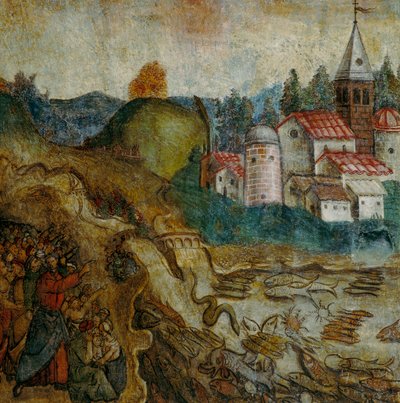 Havet kommer att torka ut, detalj i Johannes uppenbarelse av Italian School