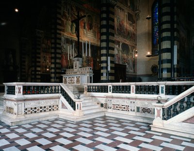Interiörvy av katedralen och Santo Stefano de Prato av Italian School
