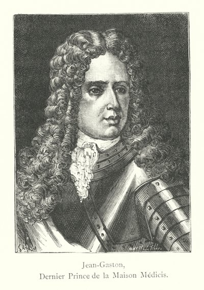 Jean-Gaston, Siste Prinsen av Medicihuset (gravyr) av Italian School