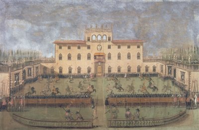Joust i den kejserliga villan i Poggio a Caiano av Italian School