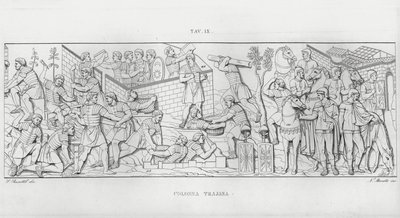 La Colonna Trajana, Trajanus kolumn (gravyr) av Italian School