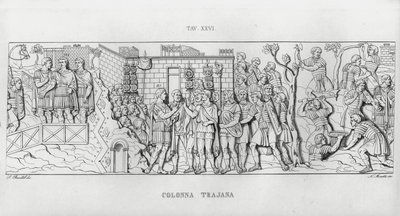 La Colonna Trajana, Trajanus kolumn (gravyr) av Italian School