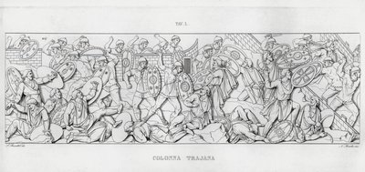 La Colonna Trajana, Trajanus kolumn (gravyr) av Italian School