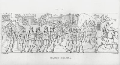 La Colonna Trajana, Trajanus kolumn (gravyr) av Italian School