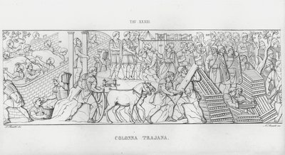 La Colonna Trajana, Trajanus kolumn (gravyr) av Italian School