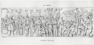 La Colonna Trajana, Trajanus kolumn (gravyr) av Italian School