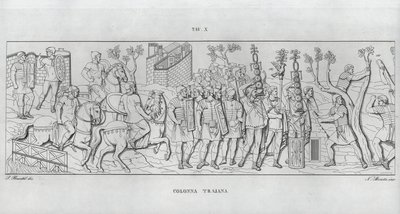 La Colonna Trajana, Trajanus kolumn (gravyr) av Italian School