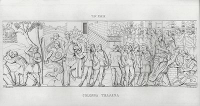 La Colonna Trajana, Trajanus kolumn (gravyr) av Italian School