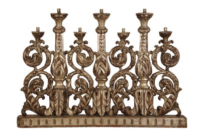 Storskalig förgylld ljushållare i silver, ca 1800 (förgylld silver) av Italian School