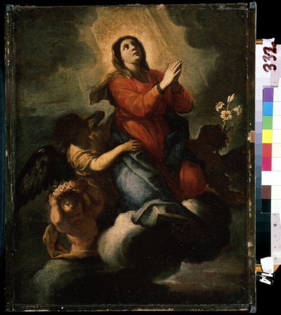 "The Assumption of the Blessed Virgin Mary" (The Assumption of the Blessed Virgin Mary) Italiensk skolmålning från 1600-talet Mikhail Kroshitsky Art Museum, Sevastopol (Sevastopol) Ukraina av Italian School