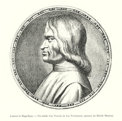 Lawrence the Magnificent, Faksimil av ett porträtt av Luc Vostermans, British Museum proof (gravyr) av Italian School