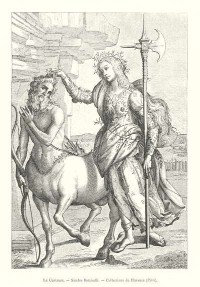 Le Centaure, Sandro Botticelli, Collections de Florence, Pitti (gravyr) av Italian School