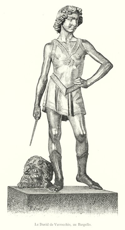 Le David de Verrocchio, au Bargello (gravyr) av Italian School