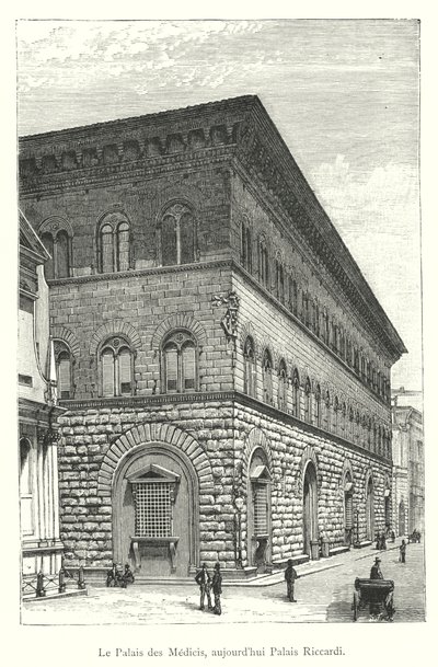 Medicipalatset, nu Riccardipalatset (gravyr) av Italian School