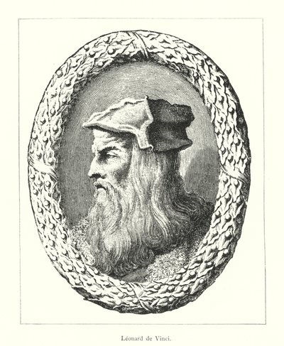 Leonard de Vinci (gravyr) av Italian School