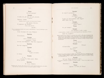 Libretto av Tosca av Giacomo Puccini, Ricordi Edition, Italien av Italian School