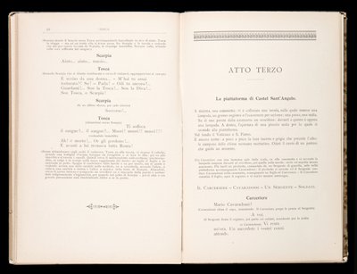 Libretto av Tosca av Giacomo Puccini, Ricordi Edition, Italien av Italian School