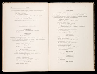 Libretto av Tosca av Giacomo Puccini, Ricordi Edition, Italien av Italian School