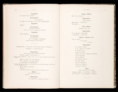 Libretto av Tosca av Giacomo Puccini, Edition Ricordi, Italien av Italian School