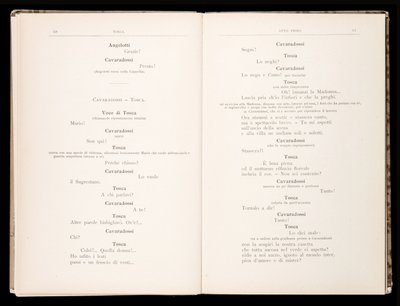 Libretto av Tosca av Giacomo Puccini, Edition Ricordi, Italien av Italian School