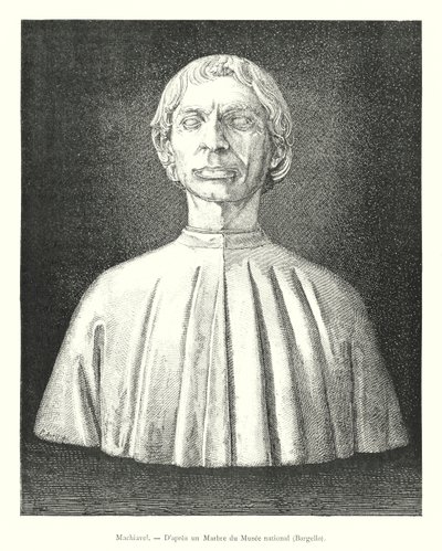 Machiavelli, Efter en marmor från Nationalmuseet, Bargello (gravyr) av Italian School