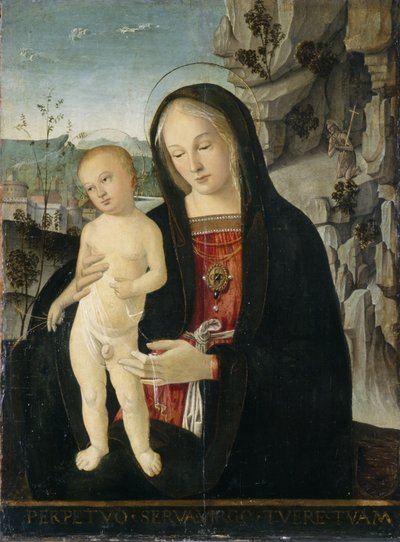 Madonna och barn, ca 1500 (tempera på poppelträ) av Italian School