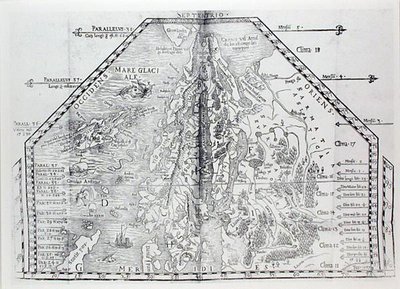 Karta över Skandinavien, från en atlas av Olaus Magnus av Italian School