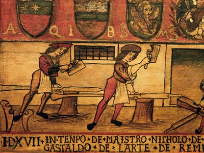 Mariegole (regelbok) av Art of Years, Detail, Italy av Italian School