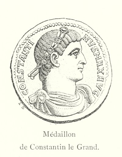 Medaljong av Konstantin den store (gravyr) av Italian School