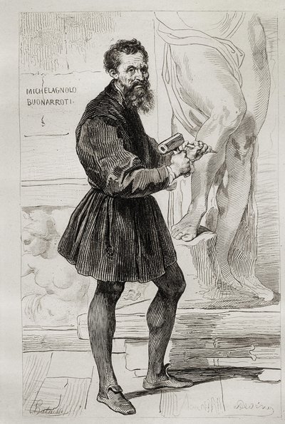 Michelangelo Buonarroti skulptör av Italian School