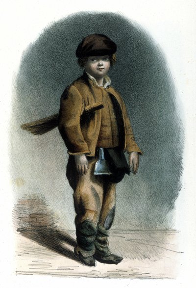 Milanese Metike: En skorstensskorsten. 1830 Locano gravyr. av Italian School