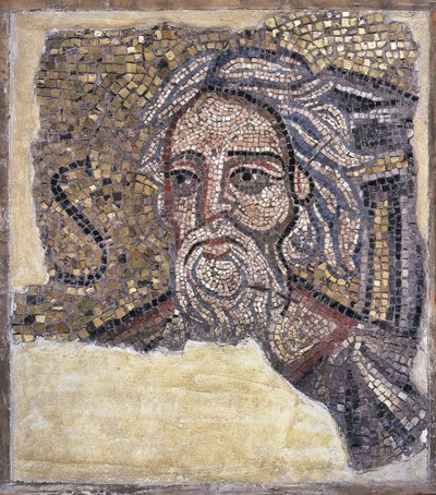 Mosaikpanel med huvudet av St. Andrew (mosaik) av Italian School