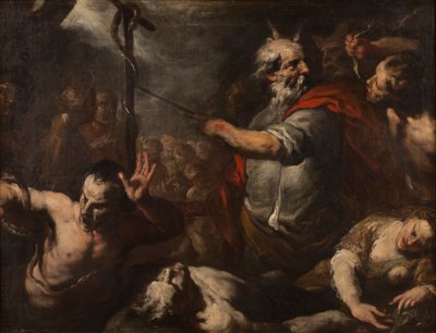 Moses och den fräcka ormen av Italian School