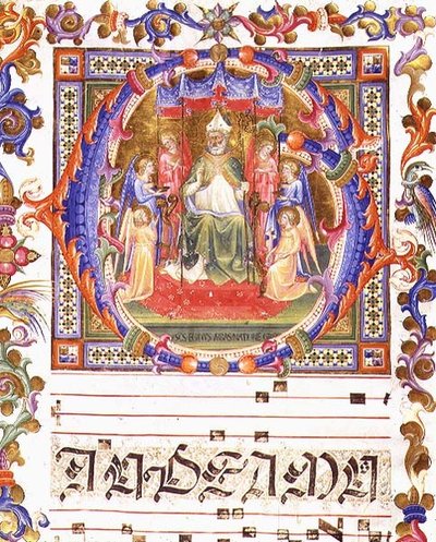 Ms 557 f.35v Historikert initial 