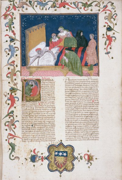 Ms Hunter 6 f.1r En man som gör sitt testamente, från 