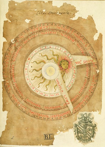 Ms Lat 696 W.8.20 fol.1r Solurskalender, från 