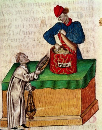 Ms Lat 993 fol.104r Rökelsesäljare, från 