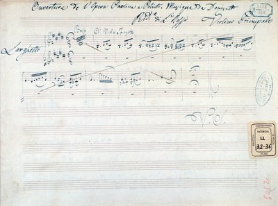 Partitur för "Paolina och Poliuto" av Gaetano Donizetti (bläck på papper) av Italian School