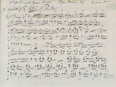 Partitur för Poliuto av Donizetti (bläck på papper) av Italian School
