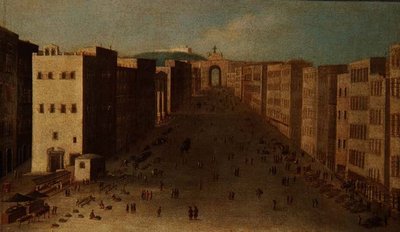 Napolitansk gatubild av Italian School