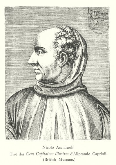 Nicolo Acciaiuoli, Tire des Cent Capitaines illustres av Aliprando Caprioli, British Museum (gravyr) av Italian School