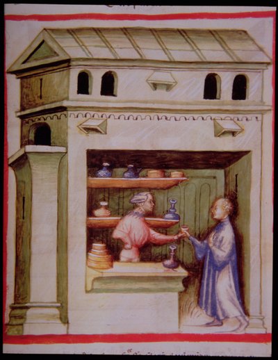 Nova 2644 fol.95r Vinägersirap, från Tacuinum Sanitatis av Italian School