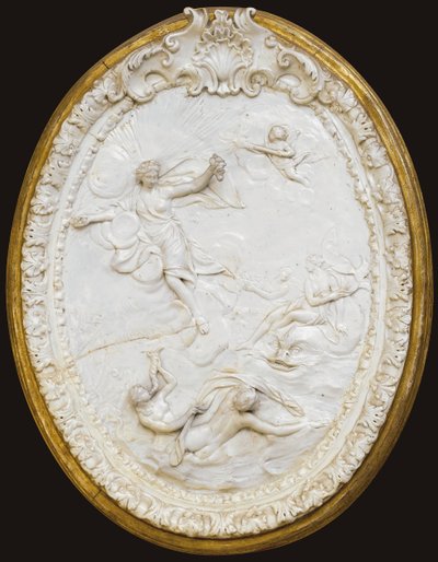 En av en serie om fyra Doccia-formade ovala plaketter, mitten av 1700-talet av Italian School