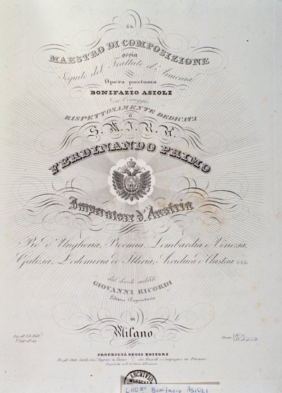 Sidan hämtad från Harmony Treaty av Bonifazio Asioli av Italian School