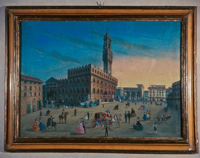 Palazzo Vecchio på Piazza della Signoria, Florens av Italian School