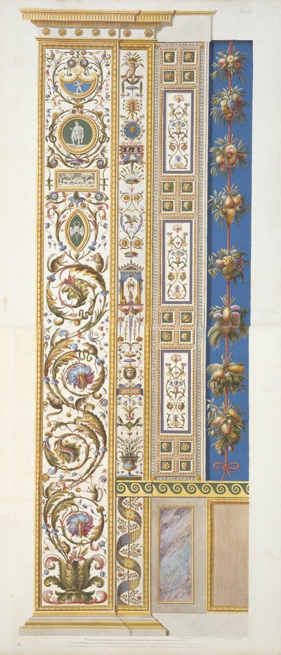 Panel från Raphael Loggia i Vatikanen, från Delle Loggie di Rafaele nel Vaticano, graverad av Giovanni Ottaviani (c.1735-1808), publicerad c.1772-77 (handfärgad gravyr) av Italian School