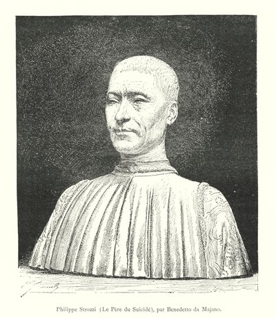 Philippe Strozzi, Le Pere du Suicide, par Benedetto da Majano (gravyr) av Italian School