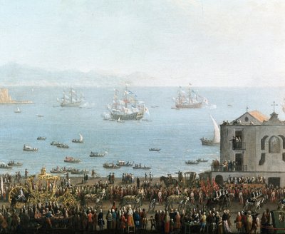Piedigrotta-fest i Neapel den 8 september Detalj av den kungliga processionen - Målning från början av 1800-talet - Museo Nazionale di San Martino Neapel av Italian School