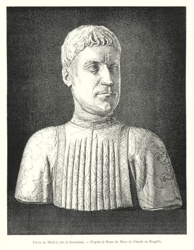 Pierre de Medici, kallad Goutty, efter bysten av Mino da Fiesole vid Bargello (gravyr) av Italian School